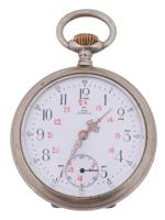 EARLY 20TH C SWISS OMEGA OPEN FACE POCKET WATCH