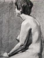 RUSSIAN NUDE STUDY PAINTING BY GRIGORY GLUCKMANN