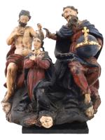 ANTIQUE WOOD SCULPTURE CORONATION OF VIRGIN MARY