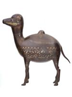MIDDLE EASTERN CAMEL FIGURE WITH GOLD AND SILVER INLAY