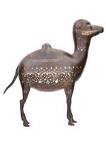 MIDDLE EASTERN CAMEL FIGURE WITH GOLD AND SILVER INLAY