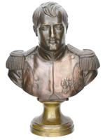 ANTIQUE BRONZE EMPEROR NAPOLEON BUST AFTER JEAN BULIO