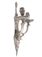 PAIR OF ANTIQUE CALDWELL SILVERED TWO ARM WALL SCONCES