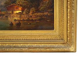 ANTIQUE FRENCH LANDSCAPE PAINTING BY LA MOTTE