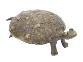 VINTAGE PRIMITIVE GILT BRONZE TORTOISE PAPERWEIGHT