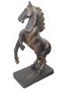 VINTAGE WOOD CARVED STATUE OF A HORSE ON ITS BACK FEET PIC-2