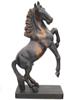 VINTAGE WOOD CARVED STATUE OF A HORSE ON ITS BACK FEET PIC-1