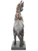 VINTAGE WOOD CARVED STATUE OF A HORSE ON ITS BACK FEET PIC-5