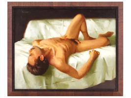 AMERICAN NUDE OIL PAINTING BY LEN GRIDLEY EVERETT