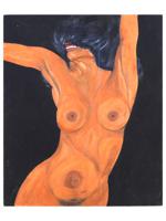 AMERICAN NUDE WOMAN ACRYLIC PAINTING BY ROY KASTEN