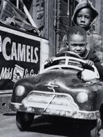 TWO KIDS IN RETRO TOY CAR SILVER GELATIN PHOTO PRINT