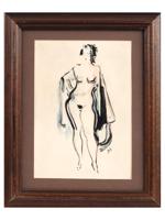 RUSSIAN FEMALE NUDE PAINTING BY VLADIMIR LEBEDEV