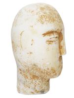 VINTAGE MODERNIST ABSTRACT ALABASTER HEAD SCULPTURE