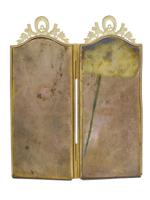 ANTIQUE GILT BRONZE DOUBLE FOLDING PICTURE FRAME