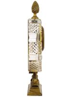 TIFFANY AND CO GILT BRASS CUT CRYSTAL THERMOMETER