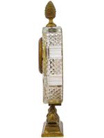 TIFFANY AND CO GILT BRASS CUT CRYSTAL THERMOMETER