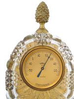 TIFFANY AND CO GILT BRASS CUT CRYSTAL THERMOMETER