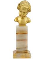 FRENCH GILT BRONZE BUST OF A CHILD BY LOUIS SOSSON