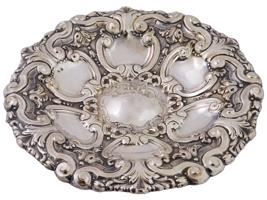 ANTIQUE DUTCH EMBOSSED SILVER PLATED FRUIT BOWL