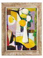 MID CENT ABSTRACT STILL LIFE WITH FLOWERS OIL PAINTING