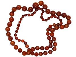 VINTAGE CARNELIAN STONE GRADUATED BEADED NECKLACE