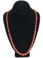 VINTAGE CARNELIAN STONE GRADUATED BEADED NECKLACE