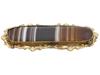 EDWARDIAN ERA SCOTTISH GILT BANDED AGATE BAR BROOCH PIC-1