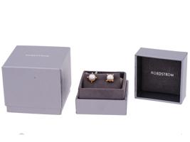 DAVID YURMAN 18K GOLD DIAMOND PEARL STUD EARRINGS