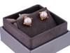 DAVID YURMAN 18K GOLD DIAMOND PEARL STUD EARRINGS PIC-1