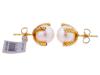 DAVID YURMAN 18K GOLD DIAMOND PEARL STUD EARRINGS PIC-3