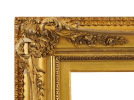 ANTIQUE RECTANGULAR FORM VICTORIAN GILT WOOD FRAME