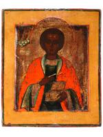 ANTIQUE RUSSIAN ORTHODOX ICON OF SAINT PANTELEIMON