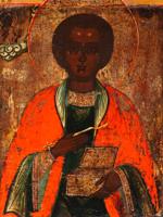 ANTIQUE RUSSIAN ORTHODOX ICON OF SAINT PANTELEIMON