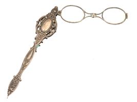 ANTIQUE CONTINENTAL SILVER LORGNETTE OPERA GLASSES