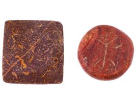 ANCIENT ROMAN JASPER SLAB AND INTAGLIO SEAL BEAD