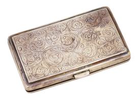 ANTIQUE BRITISH ENGRAVED SILVER SNUFF BOX C 1860