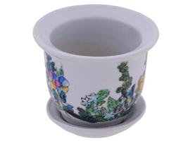 WINTERTHUR CHINOISERIE MINIATURE FLOWER POT W SAUCER