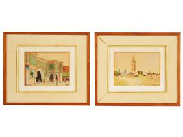 ANTIQUE MOROCCO WATERCOLOR PAINTINGS BY FLEISCHMANN