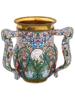 LARGE RUSSIAN GILT SILVER CLOISONNE ENAMEL VASE PIC-1