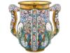 LARGE RUSSIAN GILT SILVER CLOISONNE ENAMEL VASE PIC-2