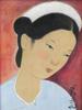 VIETNAMESE FEMALE PORTRAIT PAINTING BY VU CAO DAM PIC-1