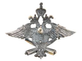 RUSSIAN SILVER 4 BATTERY OF 14 ARTILLERY BRIGADE BADGE