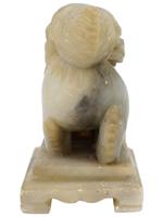 CHINESE HAND CARVED JADE FIGURE OF MALE FOO DOG