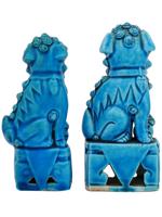 ANTIQUE CHINESE QING DYNASTY NOH DOG FIGURINES