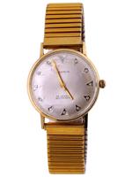 MID CENTURY BENRUS 14K GOLD DIAMOND WRIST WATCH