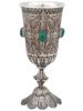 STERLING SILVER FILIGREE EILAT STONE KIDDUSH CUP PIC-1