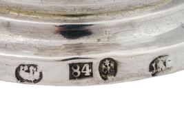 RUSSIAN JUDAICA ETCHED SILVER KIDDUSH CUP