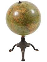 1897 RARE GLOBE BY JOHNSTON GEOGRAPHERS WOOD SHELF