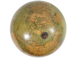 1897 RARE GLOBE BY JOHNSTON GEOGRAPHERS WOOD SHELF