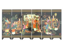 MINIATURE CHINESE TWELVE BEAUTIES FOLDING SCREEN IOB